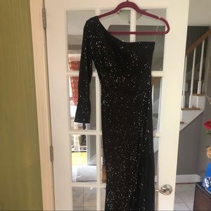 Coletta Sequin black gown, Floor length